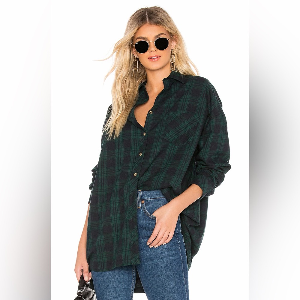Green Plaid Button-Up Shirt
